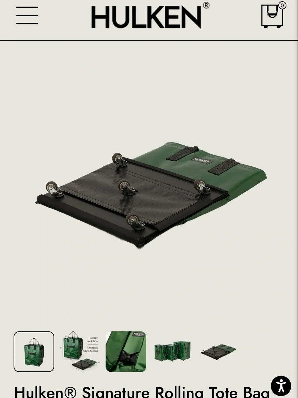 Hulken Metalliac Green Signature Rolling Tote Bag - Picture 5 of 13